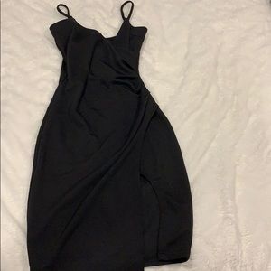 Black mid length dress